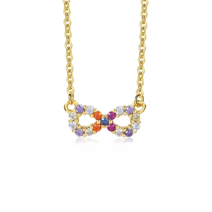 925 Srebrena Ogrlica, Lančić - 14k Pozlata - Simbol Beskonačnosti - S058