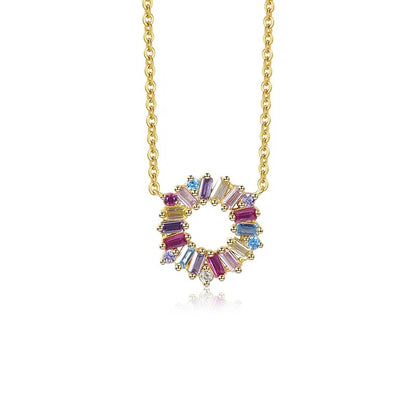 925 Srebrena Ogrlica, Lančić - 14k Pozlata - Krug - S056