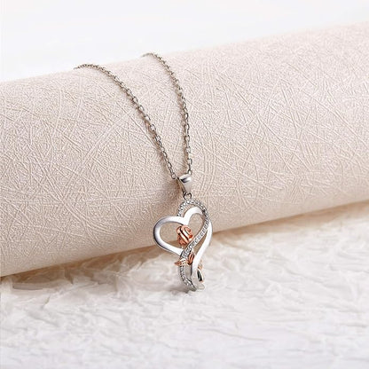 925 Srebrena Ogrlica, Lančić - Srce sa Ružom - N082