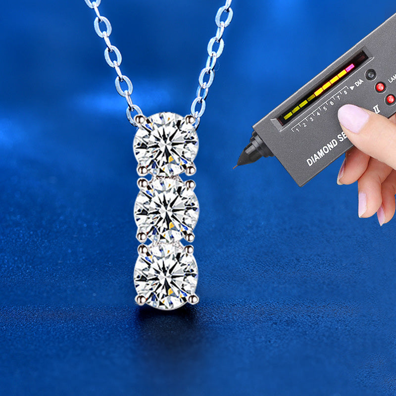 Moissanite 925 Srebrena Ogrlica - S005