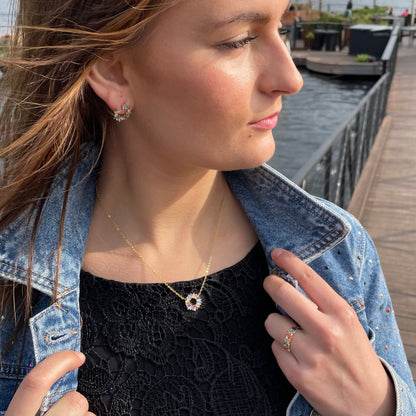 925 Srebrena Ogrlica, Lančić - 14k Pozlata - Krug - S056