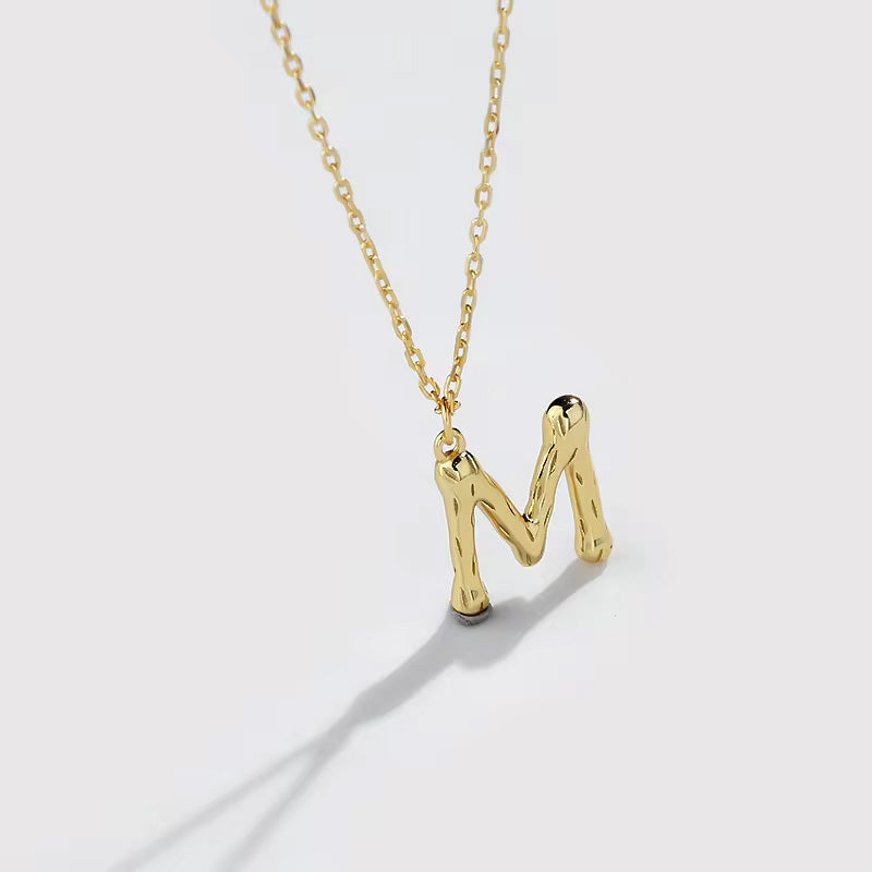 925 Srebrena Ogrlica, Lančić - 14k Pozlata - Slovo - Podesivi - S071