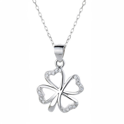 925 Srebrena Ogrlica, Lančić - Djetalina sa 4 Lista  - N058