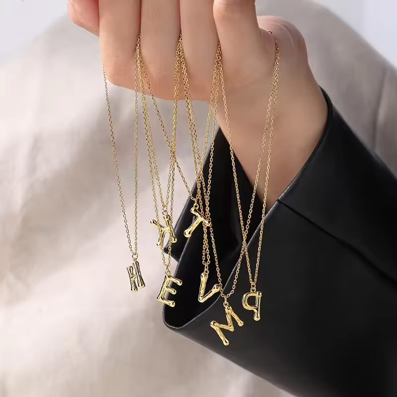 925 Srebrena Ogrlica, Lančić - 14k Pozlata - Slovo - Podesivi - S071