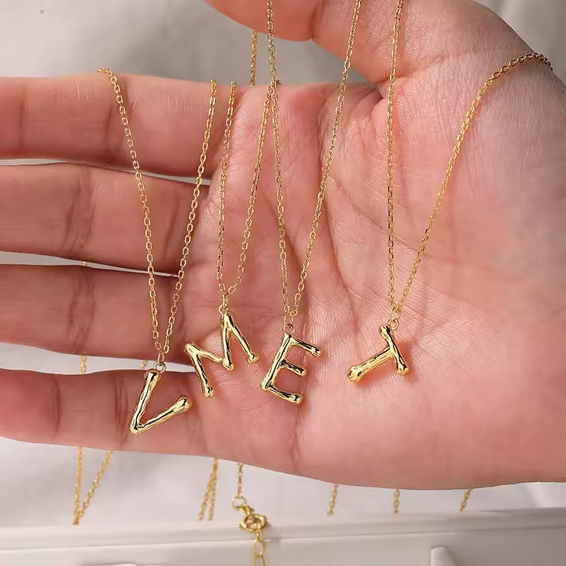 925 Srebrena Ogrlica, Lančić - 14k Pozlata - Slovo - Podesivi - S071