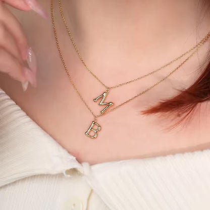 925 Srebrena Ogrlica, Lančić - 14k Pozlata - Slovo - Podesivi - S071